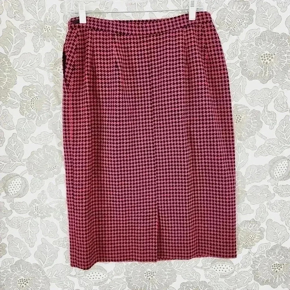 Vintage Pendleton Virgin Wool Checkered Pencil Skirt Size 10  3320 - Picture 2 of 11